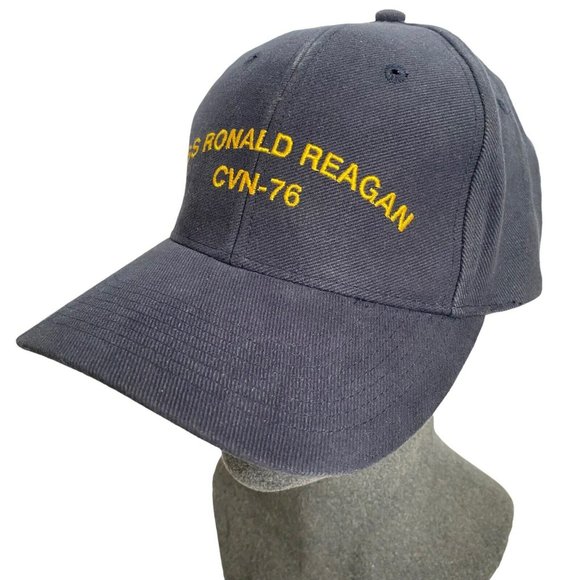 USS Ronald Reagan CVN-76 Hat Navy Blue Twill Embroidered Aircraft Carrier USN - Picture 1 of 6